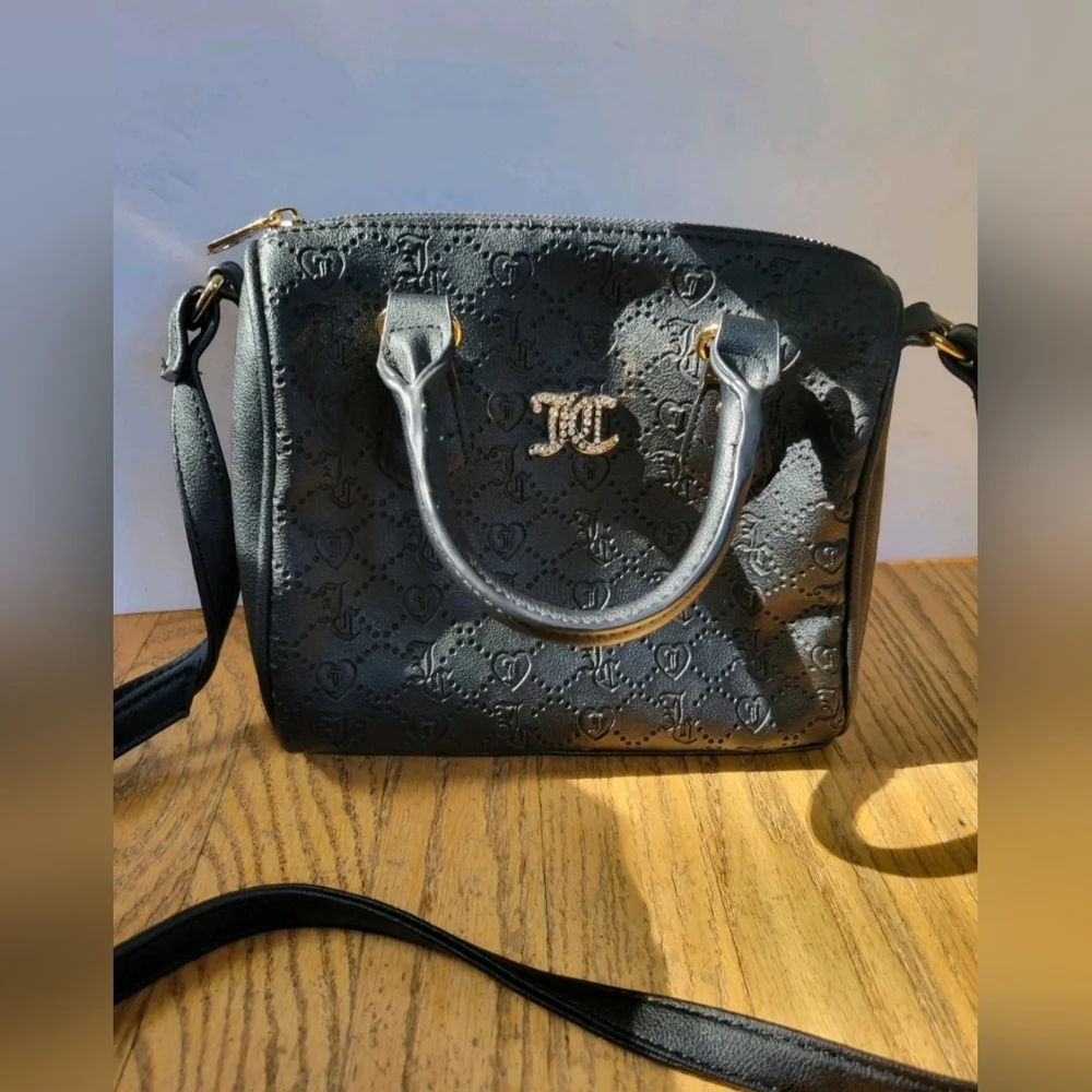 Juicy Couture Black Embossed Crossbody Handbag
